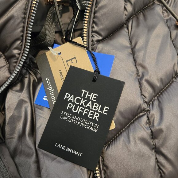 NWT Lane Bryant Packable Puffer Coat Chevron Quilted Plus Size 22/24 - Picture 7 of 8